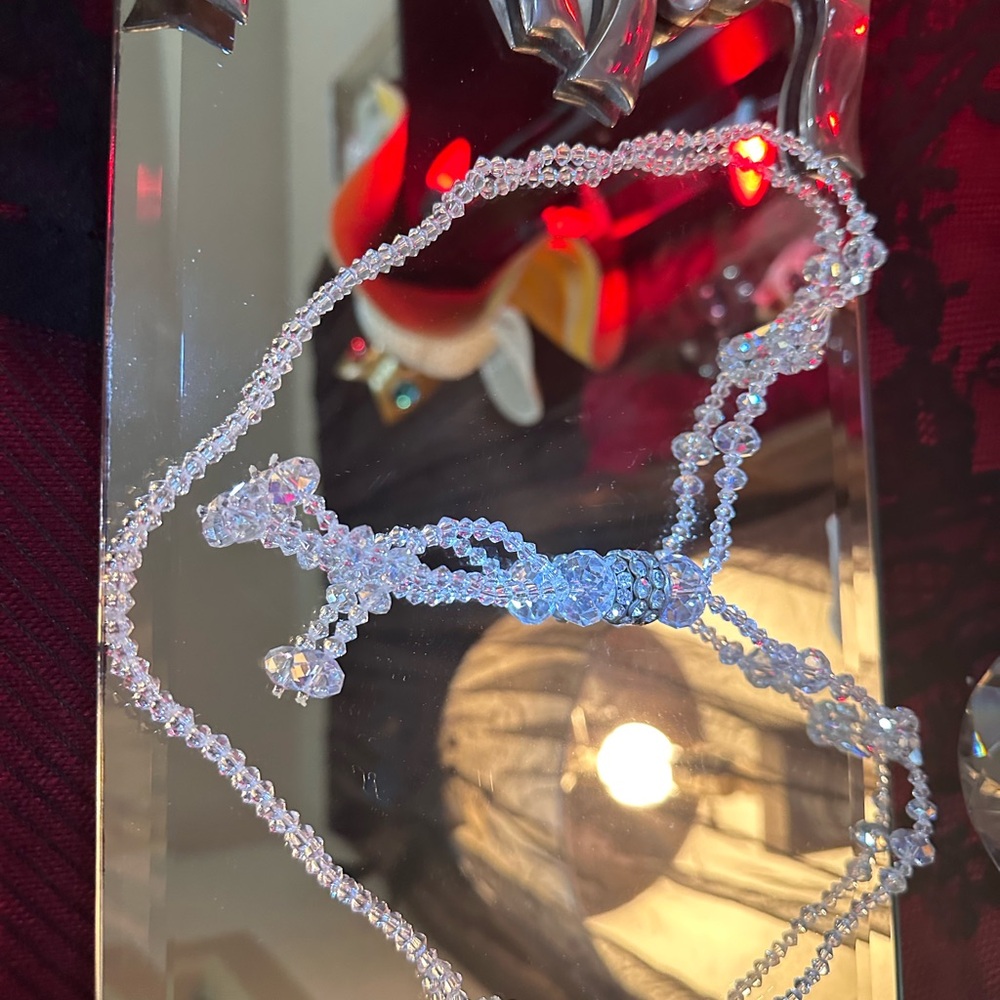 18” Long Elegant Crystal Beaded Necklace